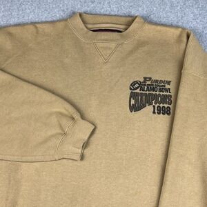VTG Purdue Boilermakers Sweatshirt Mens XL Yellow Alamo‎ Bowl 1998 College NCAA